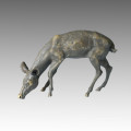 Animal Grand Statue en laiton Deer Bronze Jardin Sculpture Tpal-056